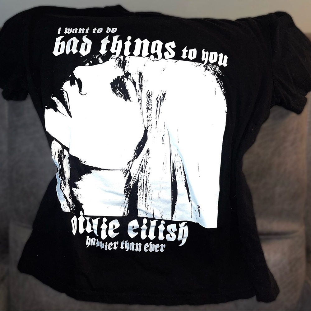 black & white billie eilish shirt